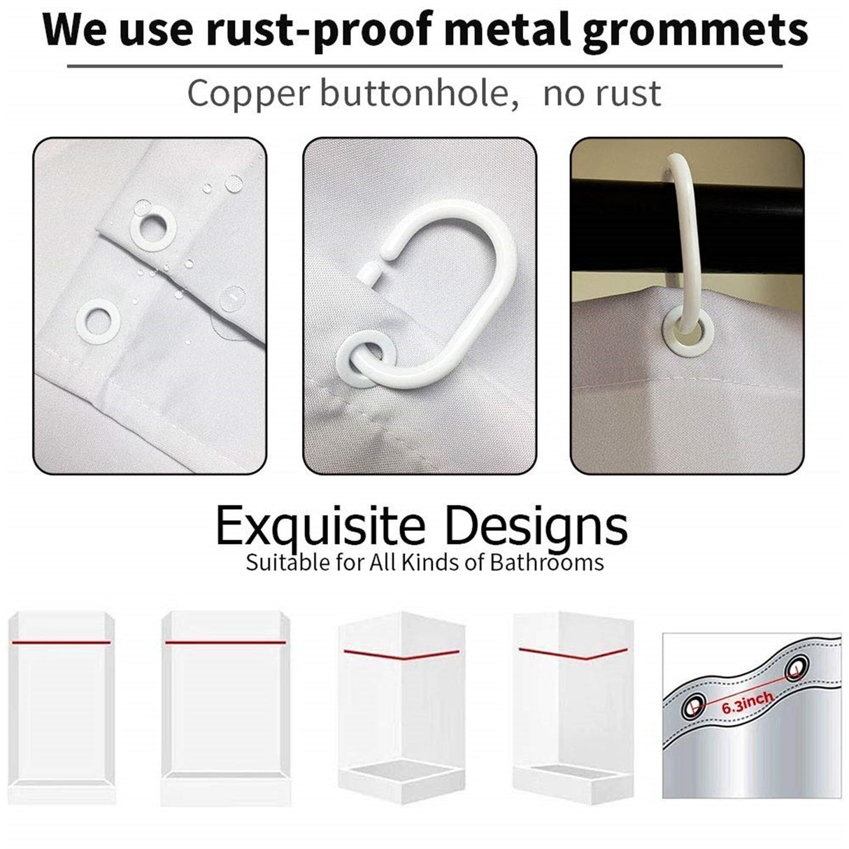 Ofat Home Rainbow Shower Curtain Sets With Hooks For Bathroom Tub Decor, Extra Long Heavy Fabric 150g Christmas Gifts Xmas Presents