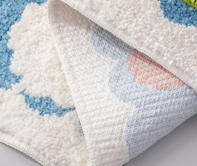 Colorful Flowers Bath Mat, Orange Flora Soft Bathroom Rug, Tufted Bath Rug, Purple Tulip Water Absorbent Non-Slip Bathroom Mat