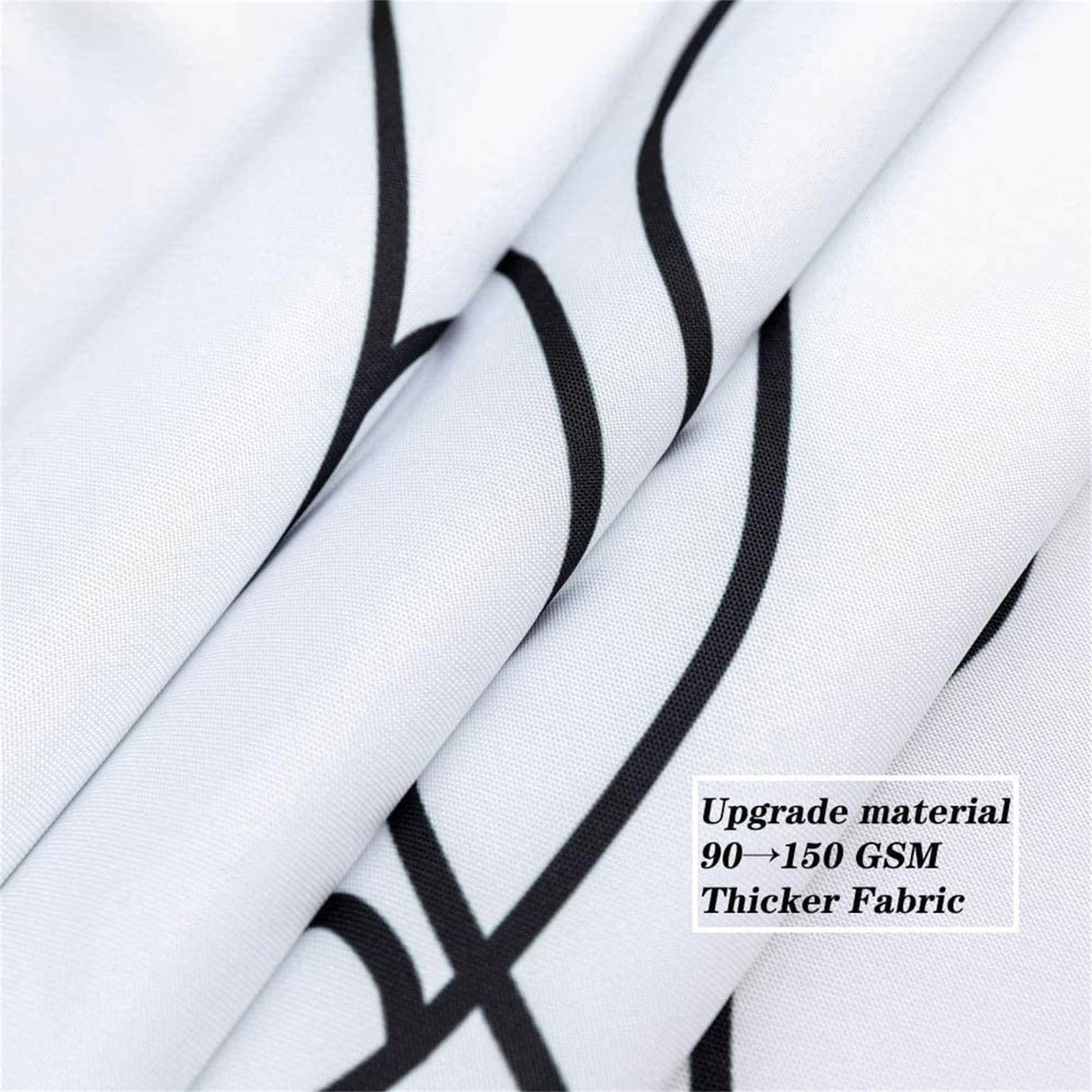 Ofat Home Minimalism Stripes Leaves Shower Curtain with Hooks Bathroom Decor,No Liner Needed Waterproof Washable,Heavy Fabric 150gsm,72"x72"