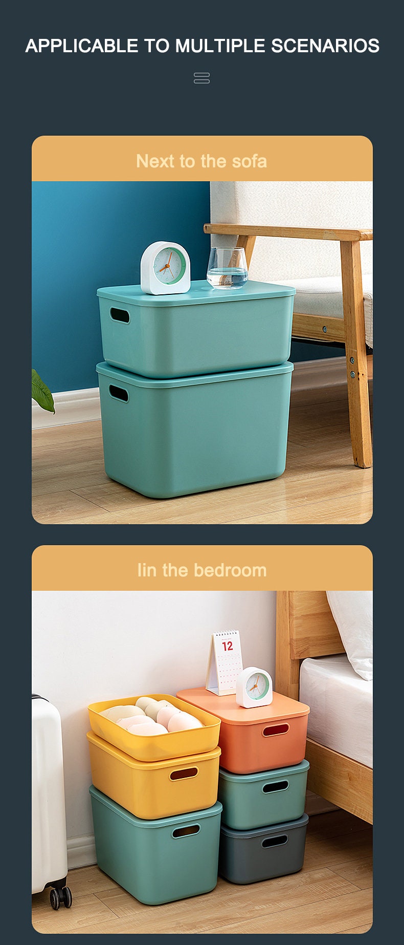 Pastel Coloured Storage Boxes