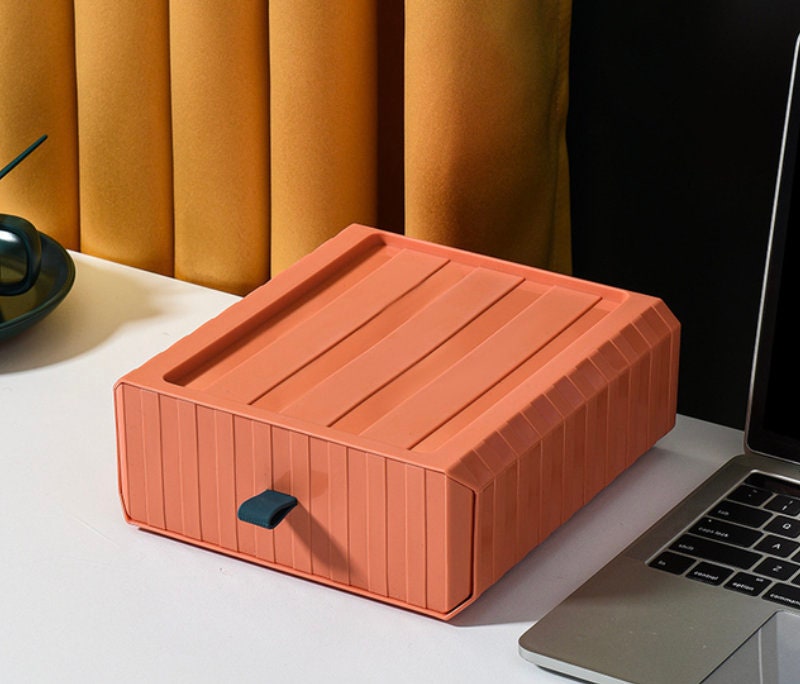 Pastel Coloured Stackable Storage Boxes for Desk