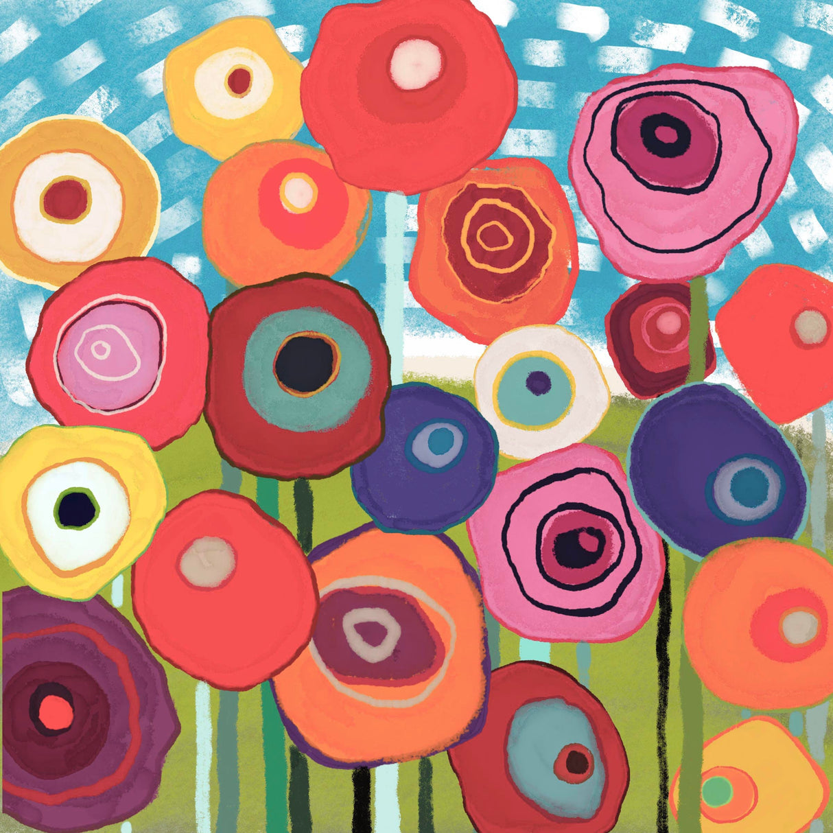 Colorful Flowers Shower Curtain, Abstract Art Flora Extra Thick Curtains with Hooks, Waterproof Washable Bath Curtain, Customized Size