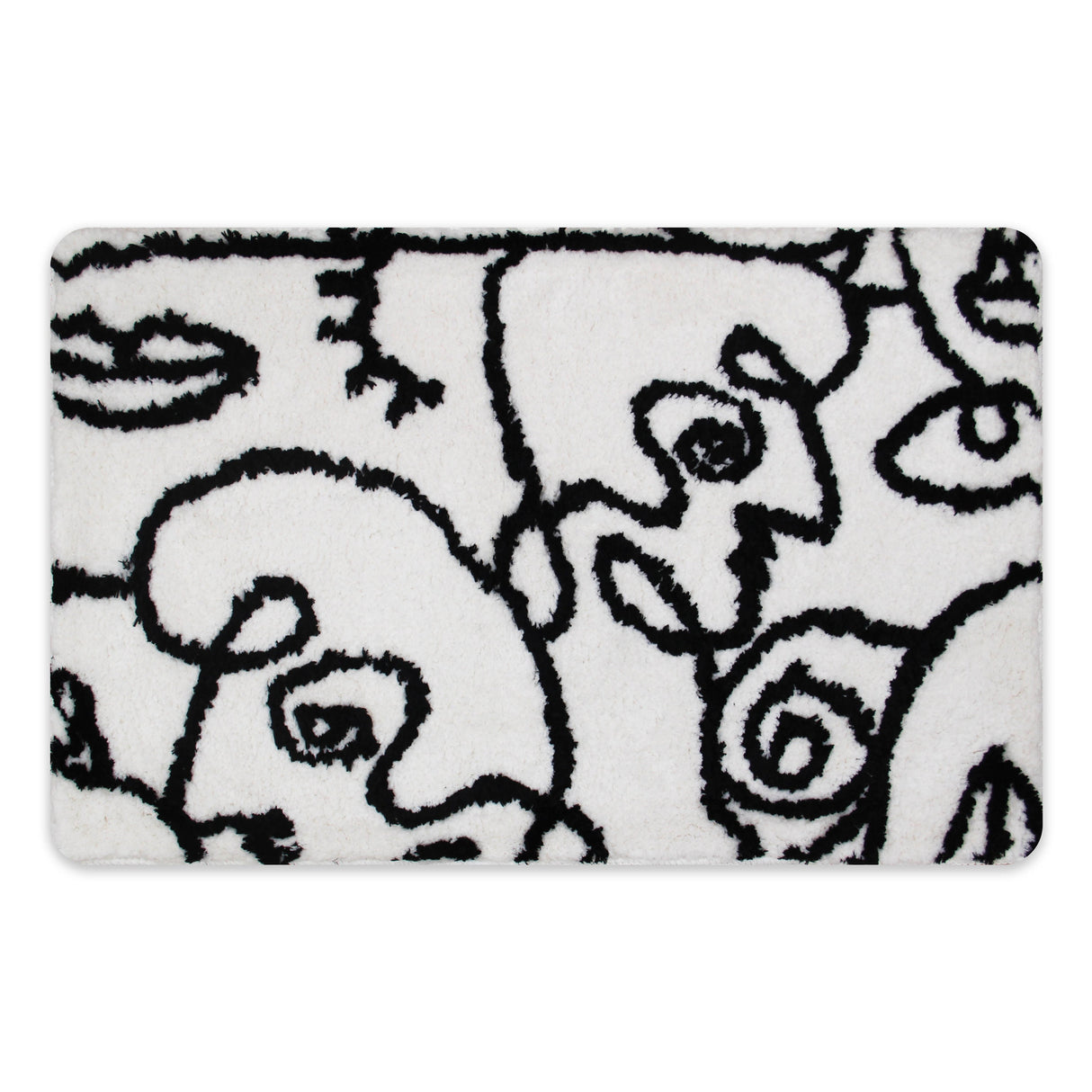Abstract Woman Face Bath Mat, Soft Bathroom Rug, Tufted Bath Rug, Water Absorbent Non-Slip Bathroom Mat for Home Décor, Picasso Shower Rugs