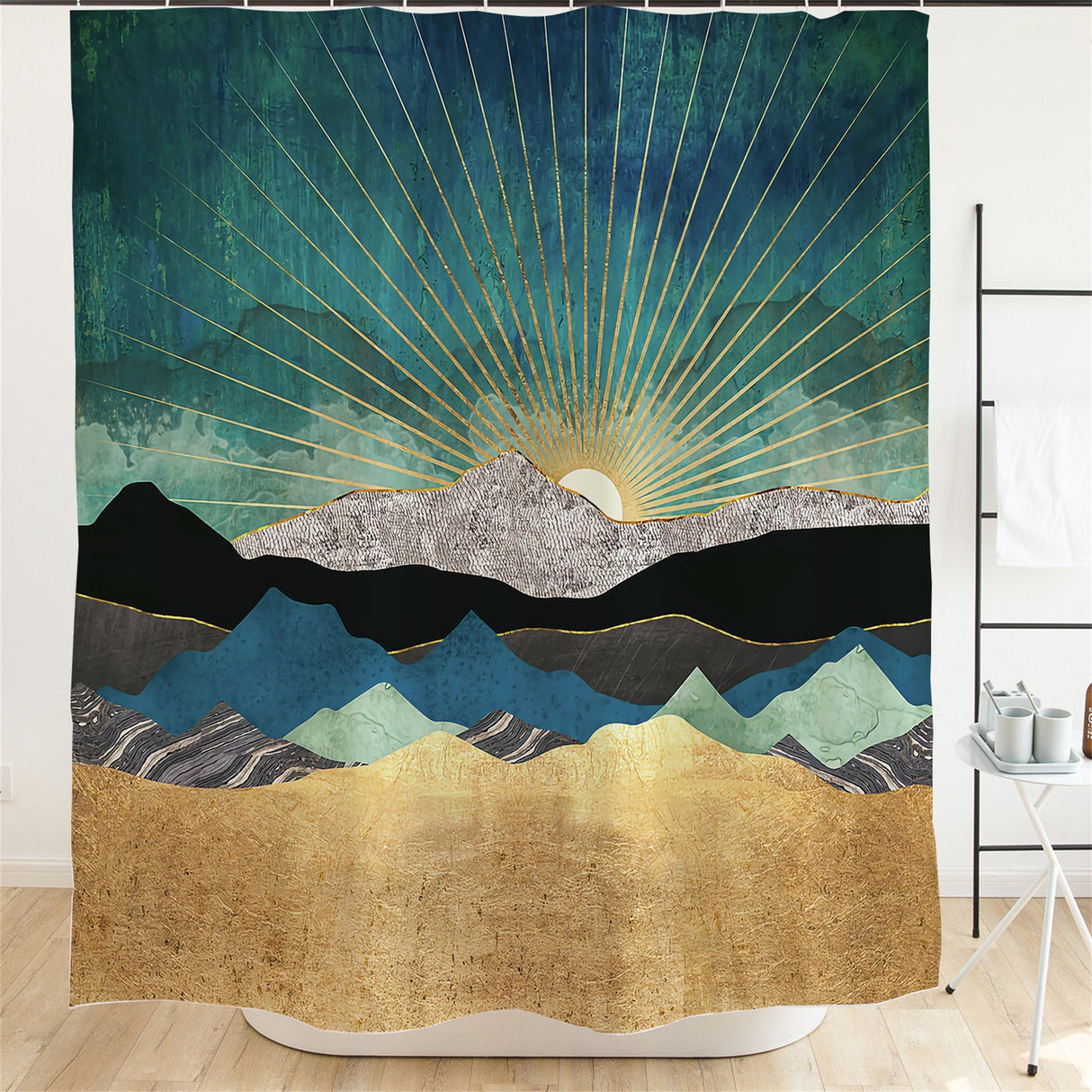 Ofat Home Mountain Landscape Shower Curtain Waterproof Fabric Home for Bathroom Decor