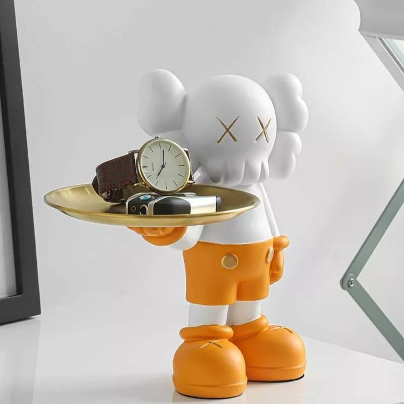 Kaw Statue Statue Decor, Key Storage Tray Living Room with Storage Table, Resin Decorative Kaw Sculpture