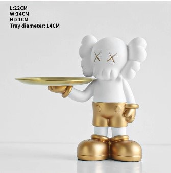 Kaw Statue Statue Decor, Key Storage Tray Living Room with Storage Table, Resin Decorative Kaw Sculpture