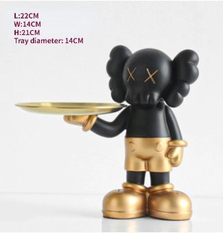 Kaw Statue Statue Decor, Key Storage Tray Living Room with Storage Table, Resin Decorative Kaw Sculpture