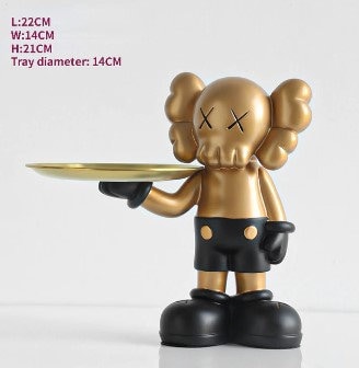 Kaw Statue Statue Decor, Key Storage Tray Living Room with Storage Table, Resin Decorative Kaw Sculpture