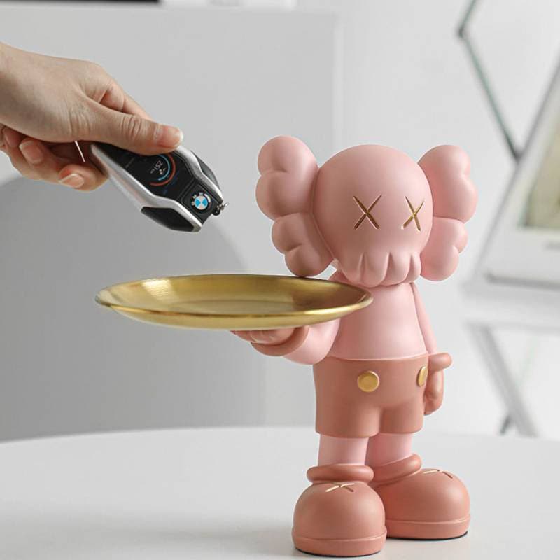 Kaw Statue Statue Decor, Key Storage Tray Living Room with Storage Table, Resin Decorative Kaw Sculpture