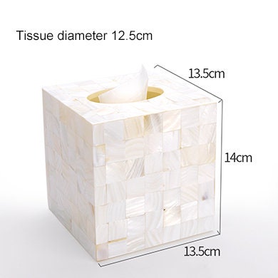 Tissue Box Mother of Pearl SquareTissue Box Holder, Luxurious Tissue Box Cover, Designer Tissue Box Holder, Unique Tissue Cover