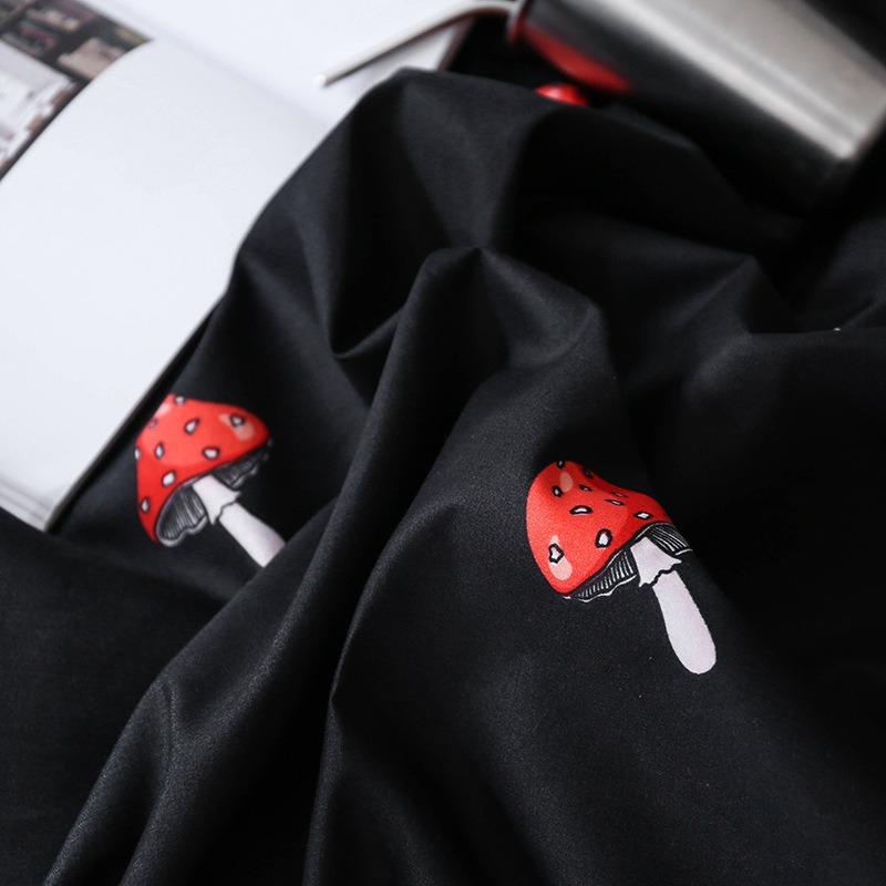 Indie Mushroom Black Bedding Set