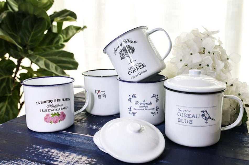 Joelle Enamel Coffee Mugs