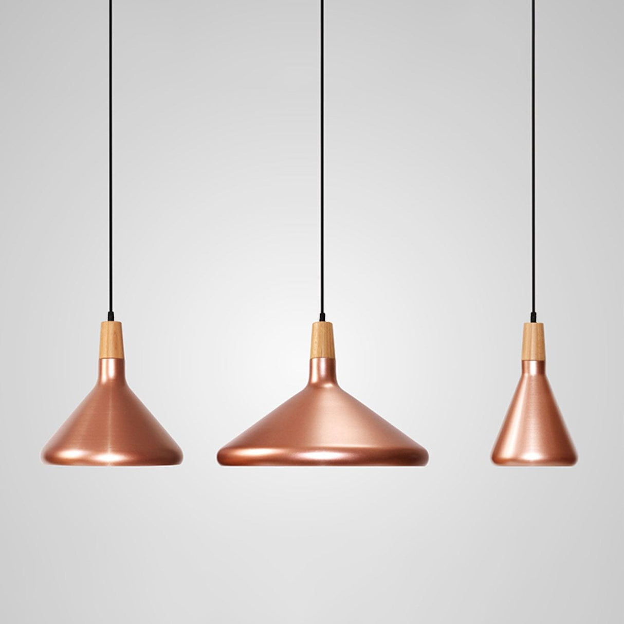 Kopar Minimalist Metal And Wood Pendant Ceiling Light