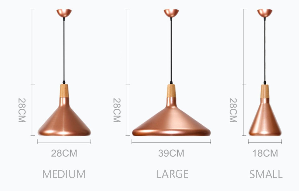 Kopar Minimalist Metal And Wood Pendant Ceiling Light