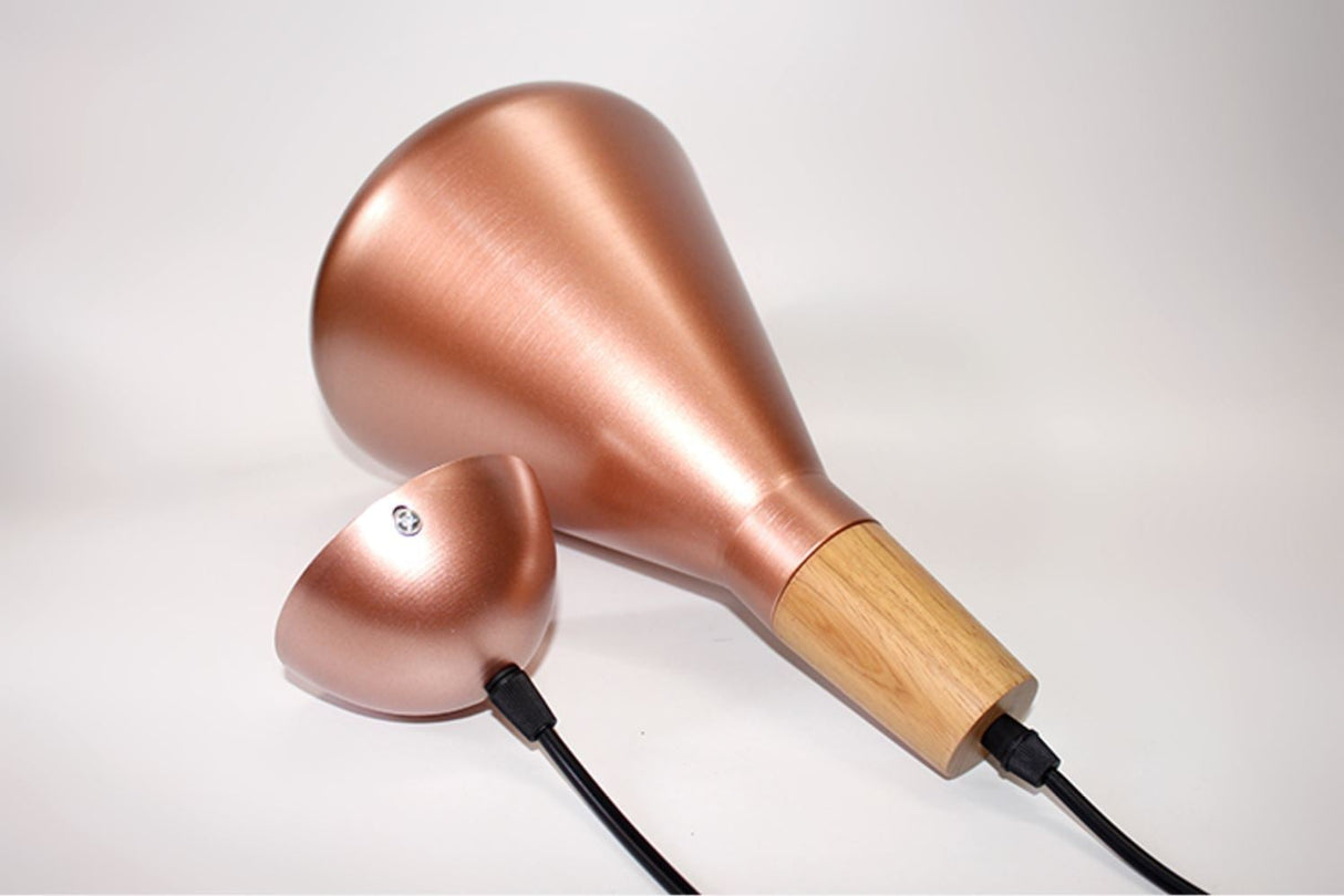 Kopar Minimalist Metal And Wood Pendant Ceiling Light