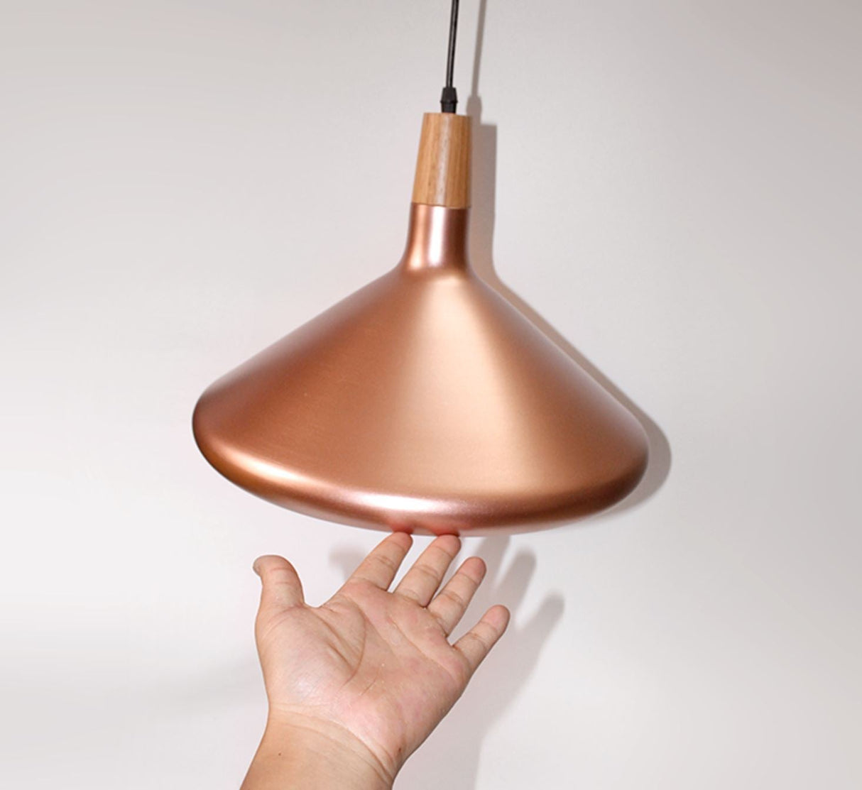 Kopar Minimalist Metal And Wood Pendant Ceiling Light