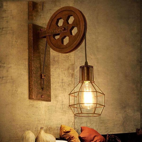 Loft - Indutrial Vintage Pulley Wall Mounted Lamp
