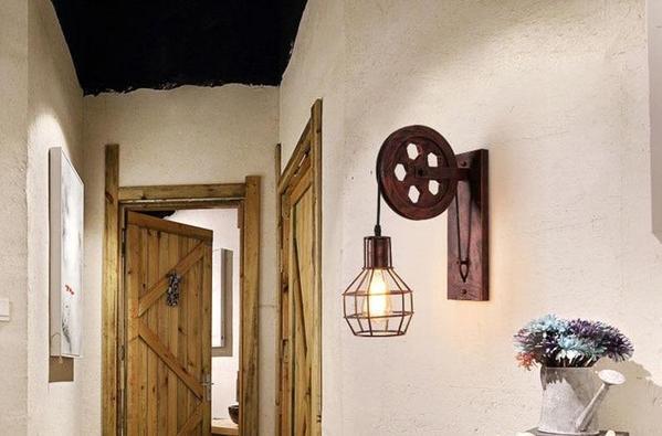 Loft - Indutrial Vintage Pulley Wall Mounted Lamp