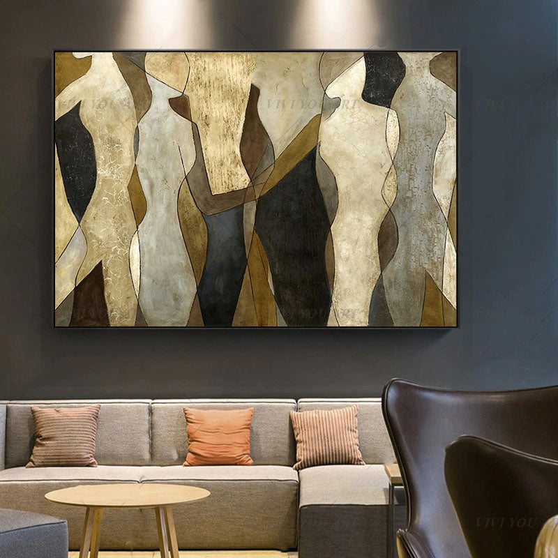 Lost in the Crowd Hand Painted Canvas