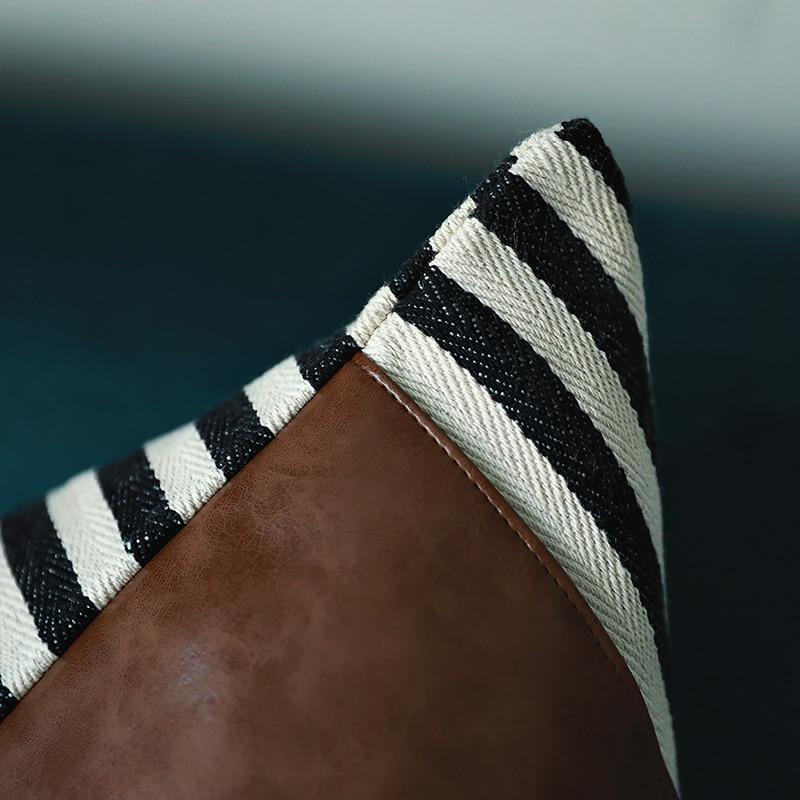 Cushion Cover Decorative Pillow Case Modern Art Geometric Leather Patchwork High Quality Coussin Room Sofa Decorating