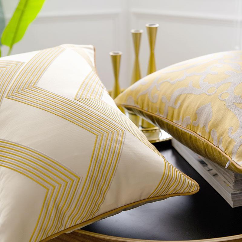 Cushion Cover Decorative Pillow Case Modern Luxury Golden Jacquard High Quality Sofa Bedding Coussin