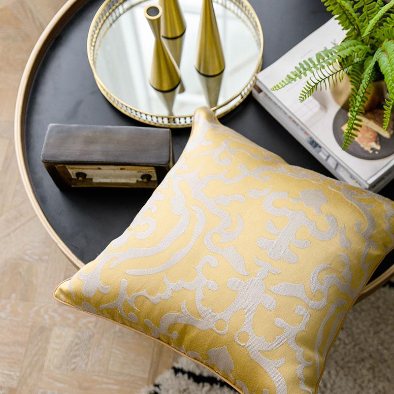 Cushion Cover Decorative Pillow Case Modern Luxury Golden Jacquard High Quality Sofa Bedding Coussin
