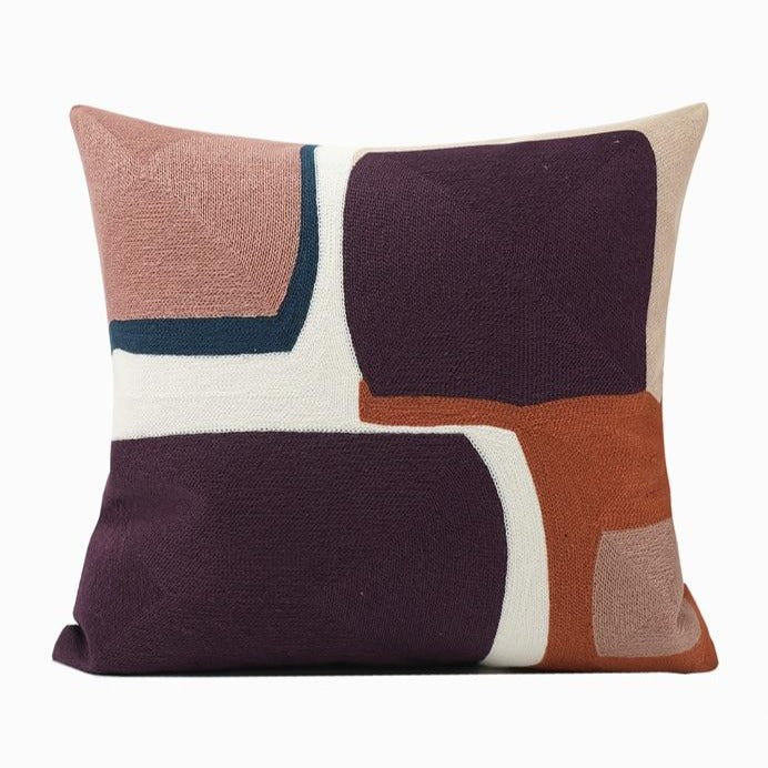 Modern Retro Geometric Decorative Embroidery Cushion Pillow Cover