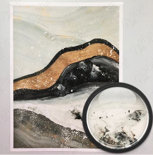 Gold quicksand mountain abstract landscape canvas print