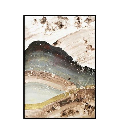 Gold quicksand mountain abstract landscape canvas print