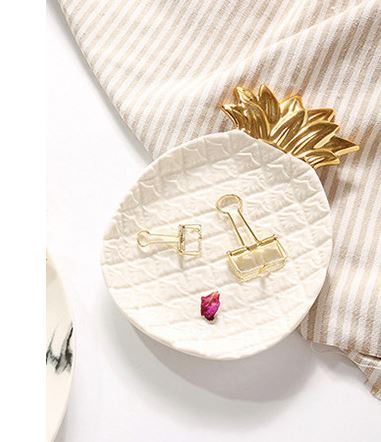 Pineapple ceramic storage tray jewelry & food pallet home decoration plate