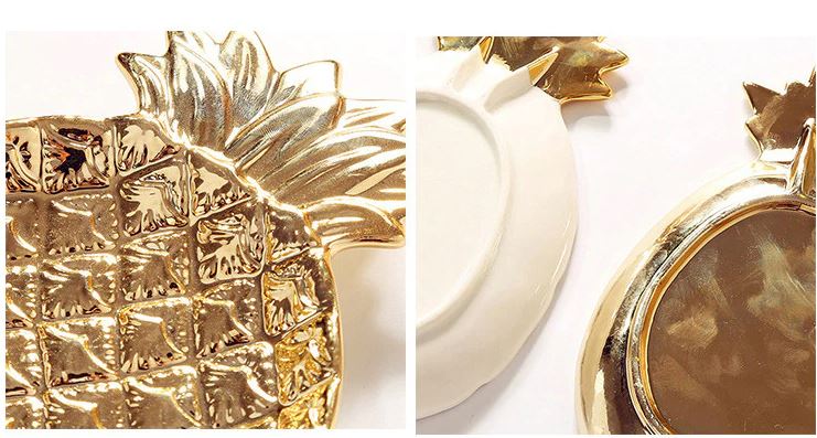 Pineapple ceramic storage tray jewelry & food pallet home decoration plate