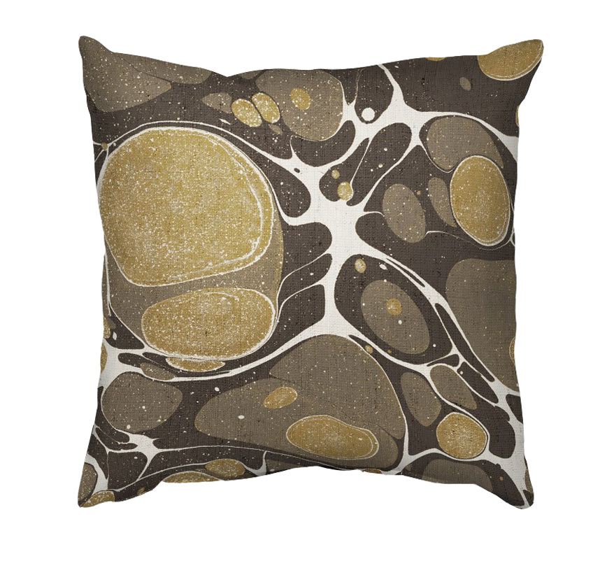Printed Cushion Cover - Marble Painting in Browns