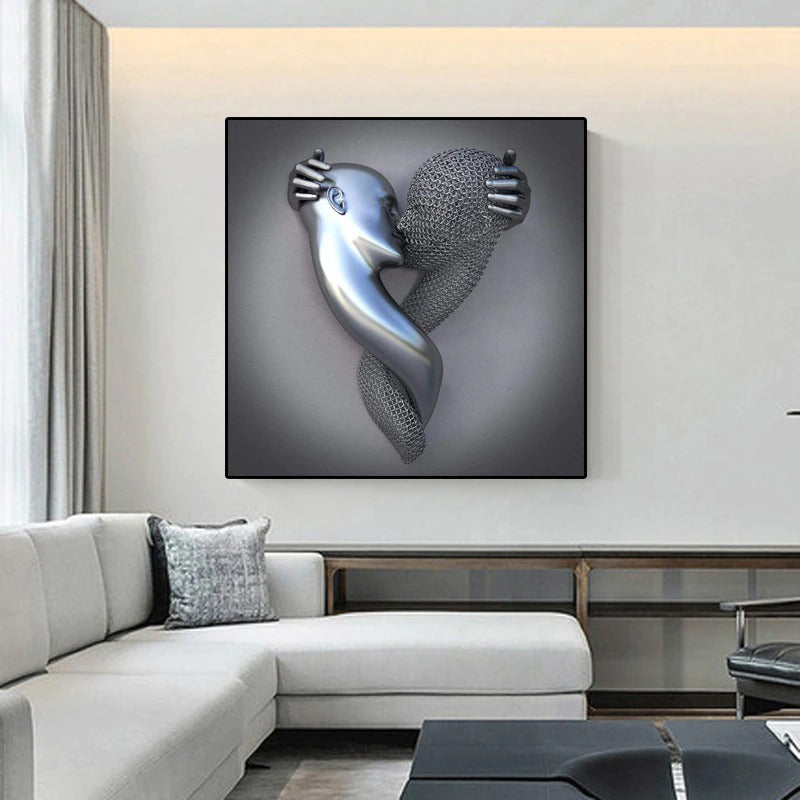 Modern Love in Silver Canvas Prints