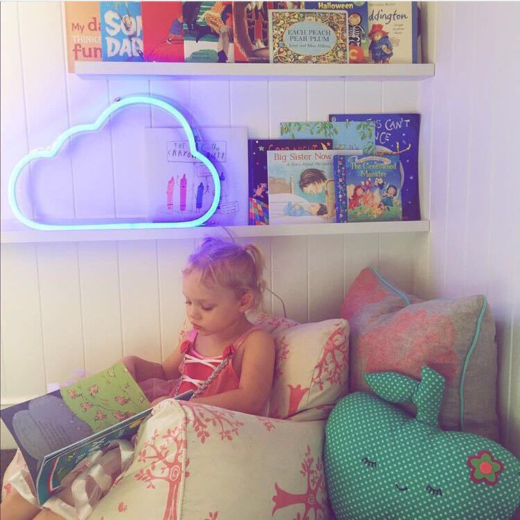 LED Neon Cloud Night Light Nursery Baby Girl Boy Gifts Kids Decor