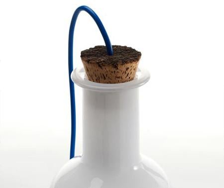 Lab White Glass Bottle Minimalist Pendant Light