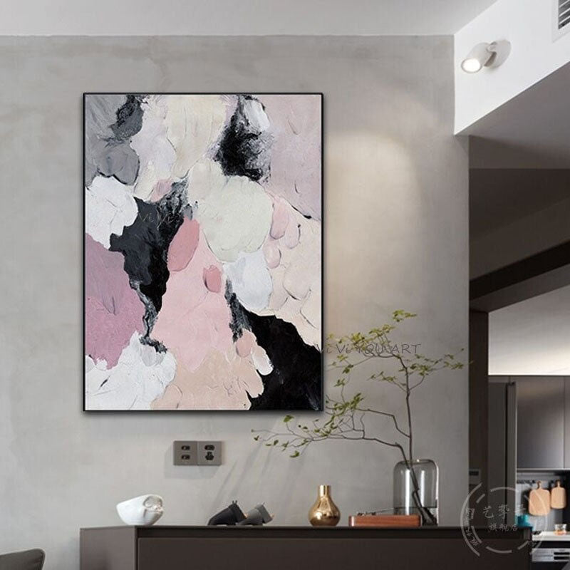 Pink Nebula Hand Painted Canvas