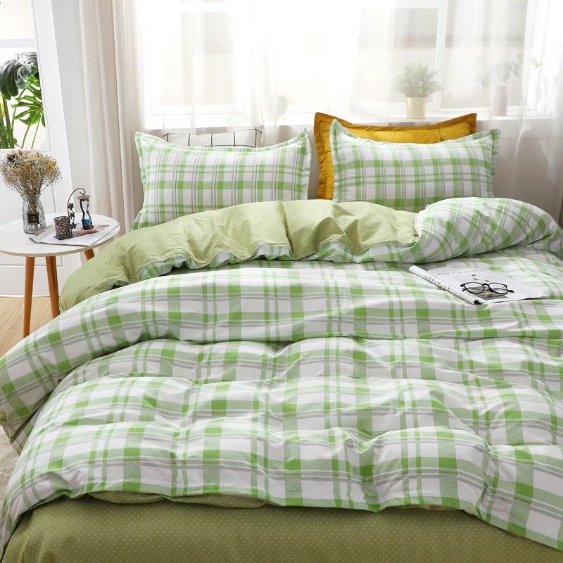 Plaid And Dots Bedding Set