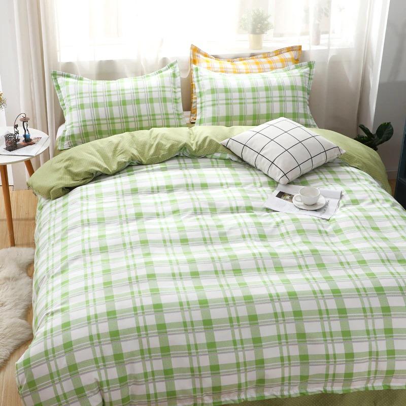 Plaid And Dots Bedding Set
