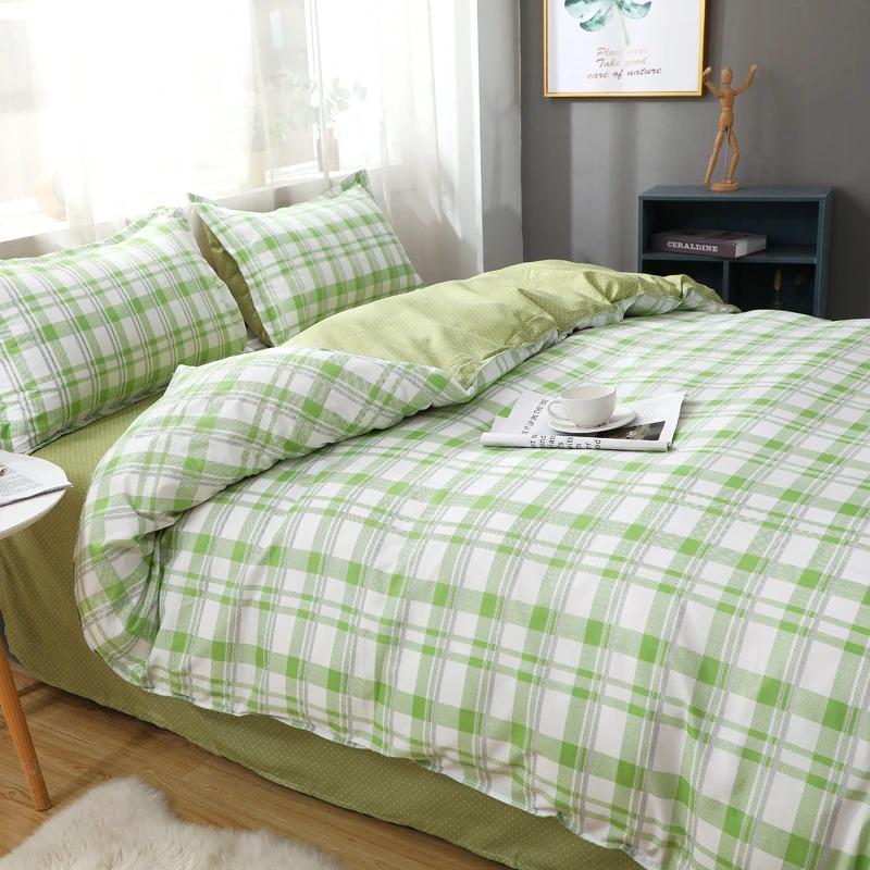 Plaid And Dots Bedding Set