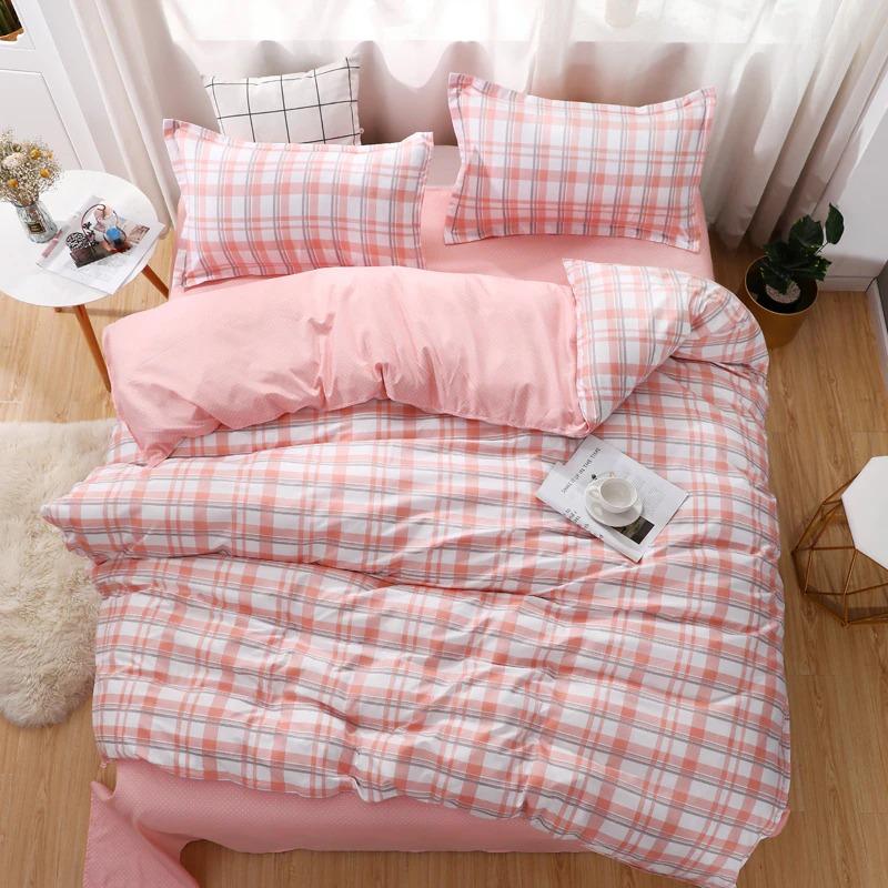 Plaid And Dots Bedding Set