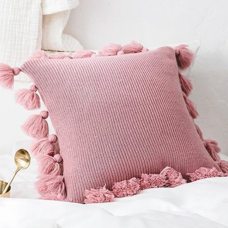 The Deluxe Tassel Knitted Pillow Cover