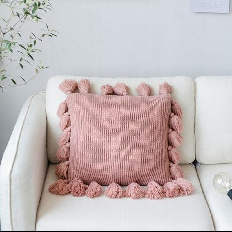 The Deluxe Tassel Knitted Pillow Cover