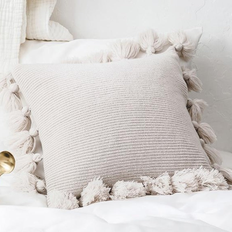 The Deluxe Tassel Knitted Pillow Cover
