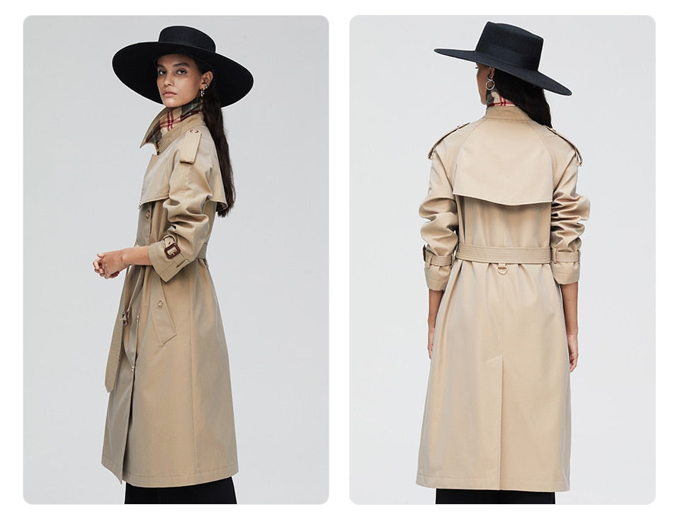 trench loose high quality double breasted long coat
