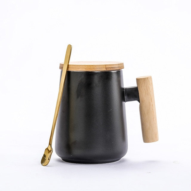 Mandara Coffee Mug with Wooden Handle