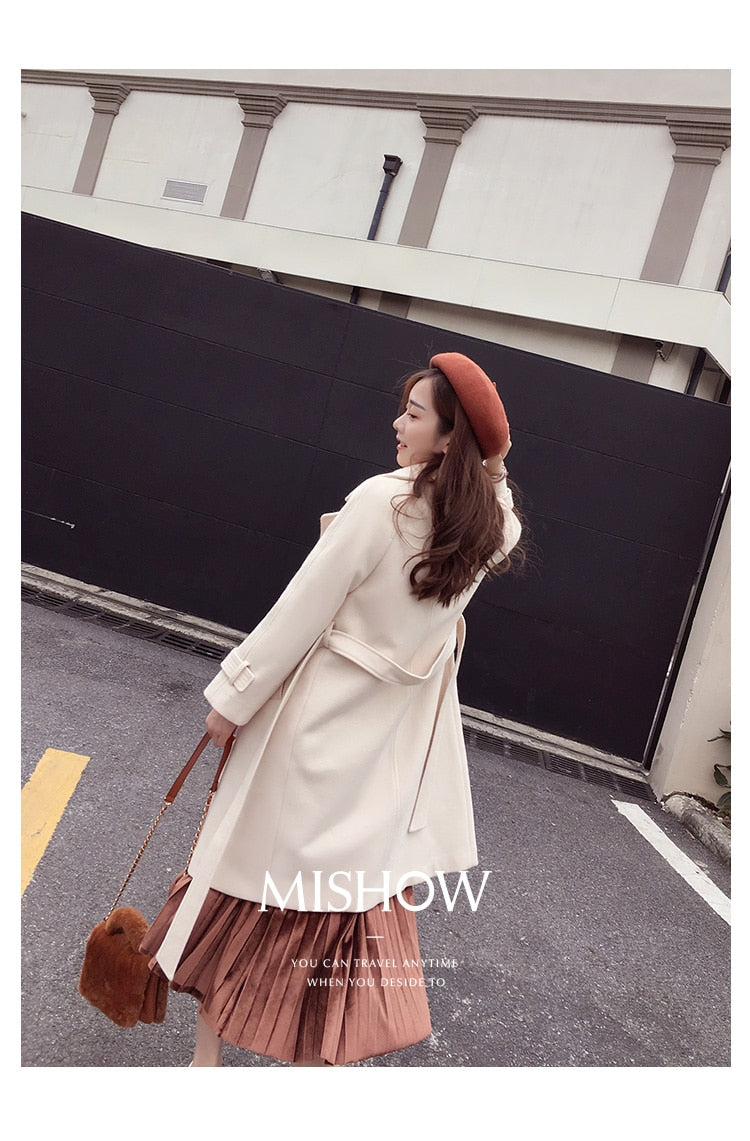 woolen Mid-Long temperament woolen coat
