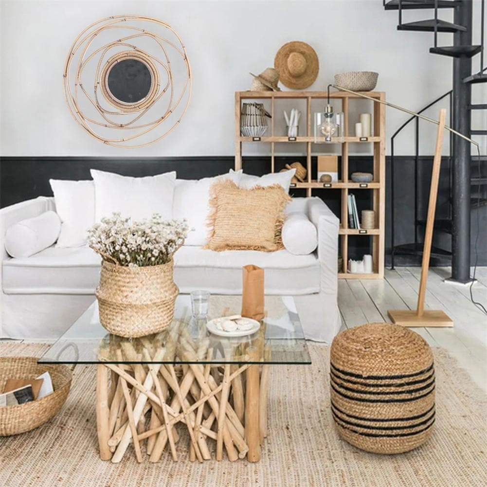 Spun Wicker Wall Mirror
