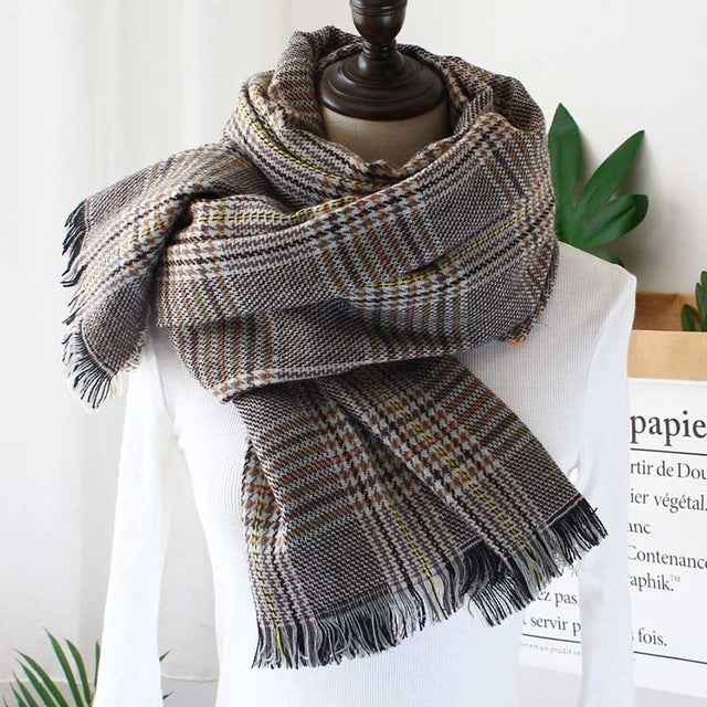 Wool Blends Plaid Trench Coat