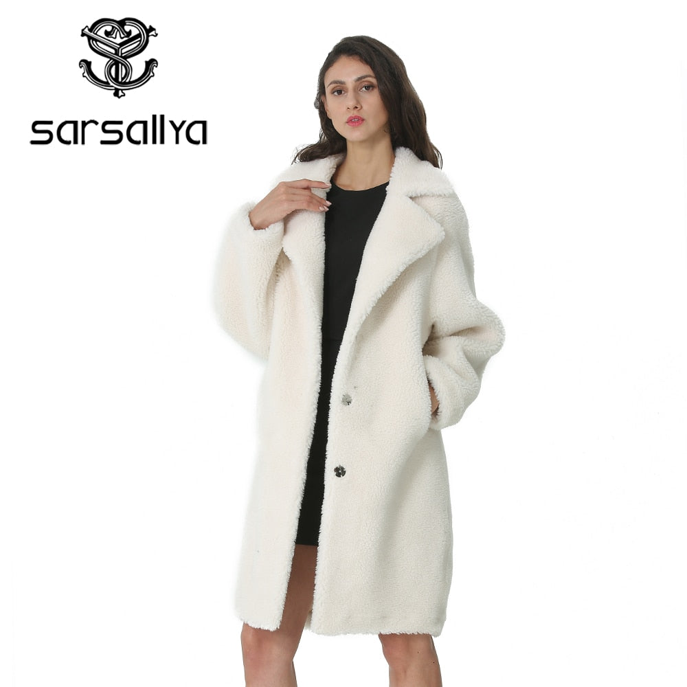 Wool Cashmere Long Blends Woolen Elegant Coat