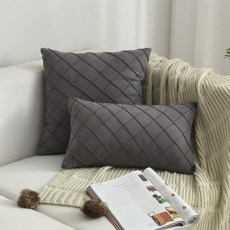 The Pin-Tucked Trellis Pillow Cover
